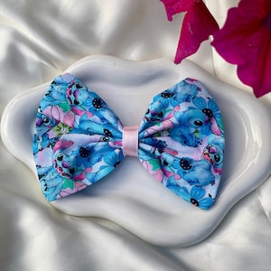 cotton hair bow clip lilo and stitch hairDisney hair accessories handmade