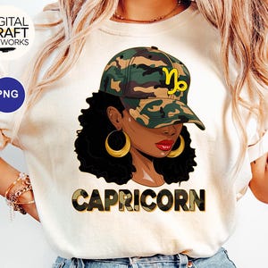Capricorn Zodiac PNG, Black Woman Capricorn Clipart, Zodiac Sign Png, Horoscope Sign PNG, Camouflage Woman Png, Astrology Digital Dowloads