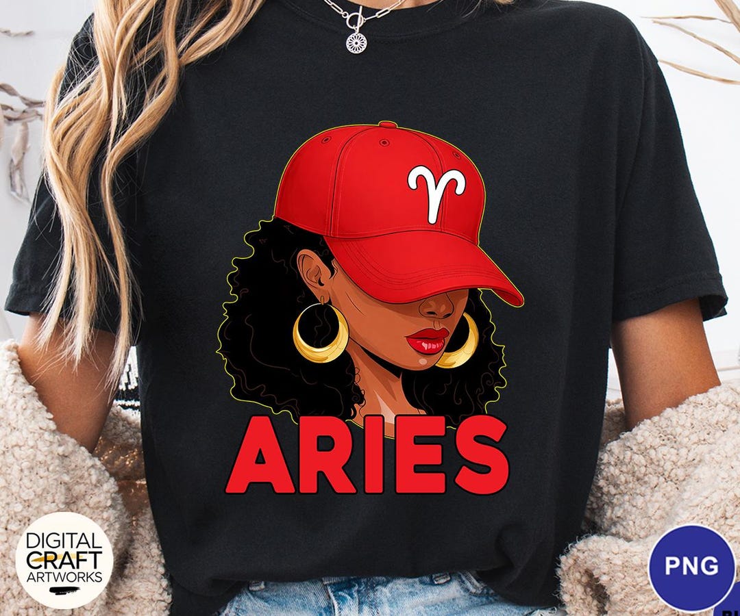 Aries Zodiac Woman PNG, Black Girl Aries PNG, Astrology Birthday Design ...