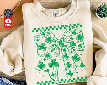 Shamrock Coquette St Patricks Bow PNG, Cute St Patricks Png, Lucky Shamrock PNG, St Patricks Coquette Png, Lucky Charm Png, Irish Png