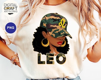 Leo Zodiac PNG, Black Woman Leo Clipart, Zodiac Sign Png, Horoscope Sign PNG, Camouflage Woman Png, Leo Astrology Digital Dowloads