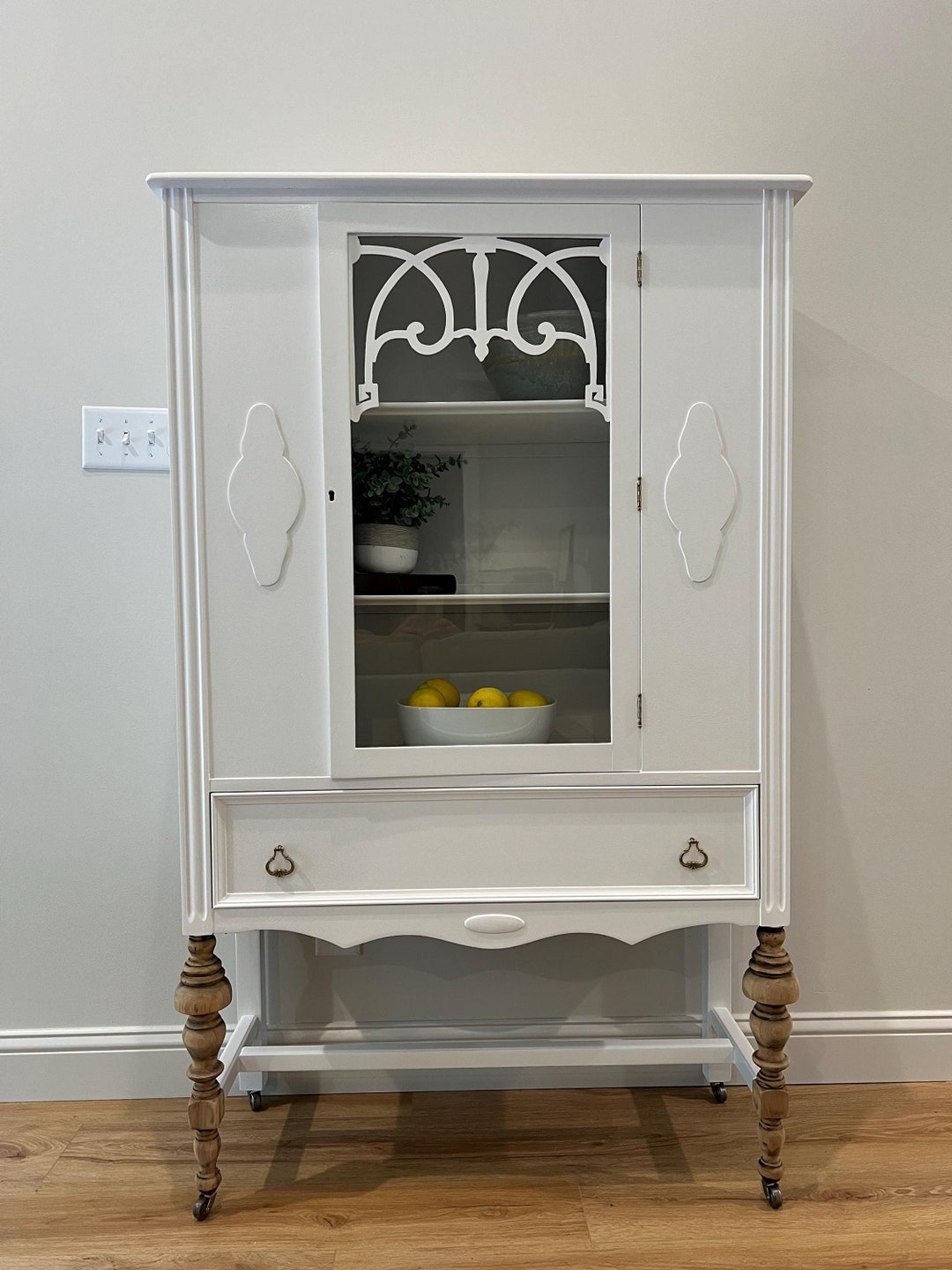 SOLD * Do Not Purchase - Refinished Jacobean 1920s Hutch - Etsy