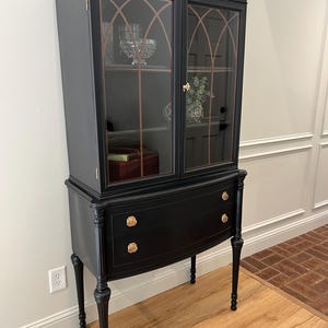 SOLD* Do Not Purchase - Refinished Antique 1900s China Cabinet
