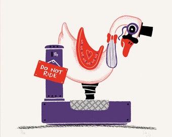 UnFair : Swan - Original Risograph Ltd Edition Print