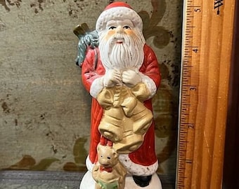 Vintage Belgium Santa  Figurine  Christmas Decoration Figure Ceramic