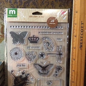 Sealed Making Moments Clear Stamps No. 31367 Rubber Stamp  Stamping Crafting Crown Butterfly Dragonfly Owl Flowers Ink Use with clear block