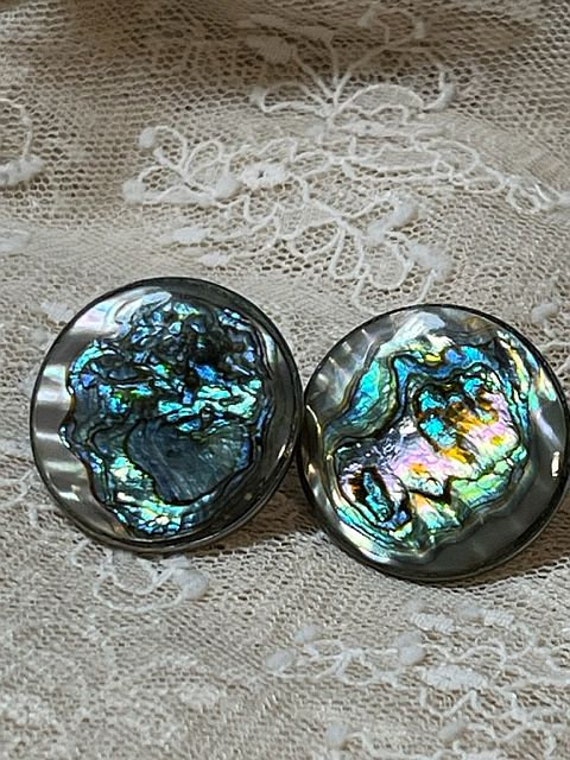 925 Sterling Silver Abalone Fabulous Midcentury R… - image 1