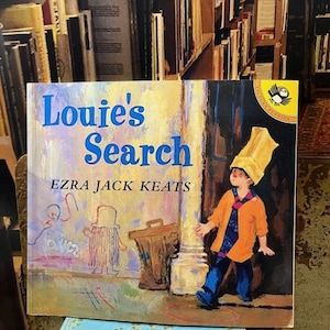 2001 Louie&#39;s Search pb Book Ezra Jack Keats Picture Puffins Vintage Book Illustrated Childrens
