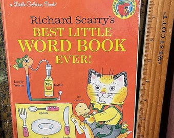 Vintage 2002 Richard Scarry's Best Little Word Book Ever !  Little Golden Book Illustrated hb