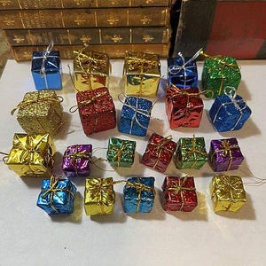 Lot of faux mini Presents Packages Christmas Decorations Crafting
