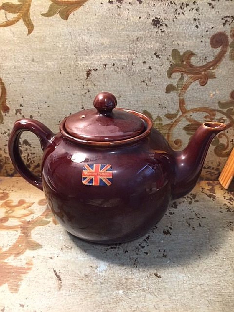 Vintage Pristine Pottery Teapot with label England English Etsy