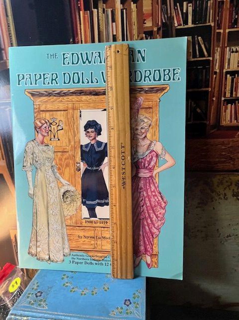 Paper Doll Ruler SIGNED 1993 the Edwardian Paper Doll Wardrobe Paper Dolls Vintage ...