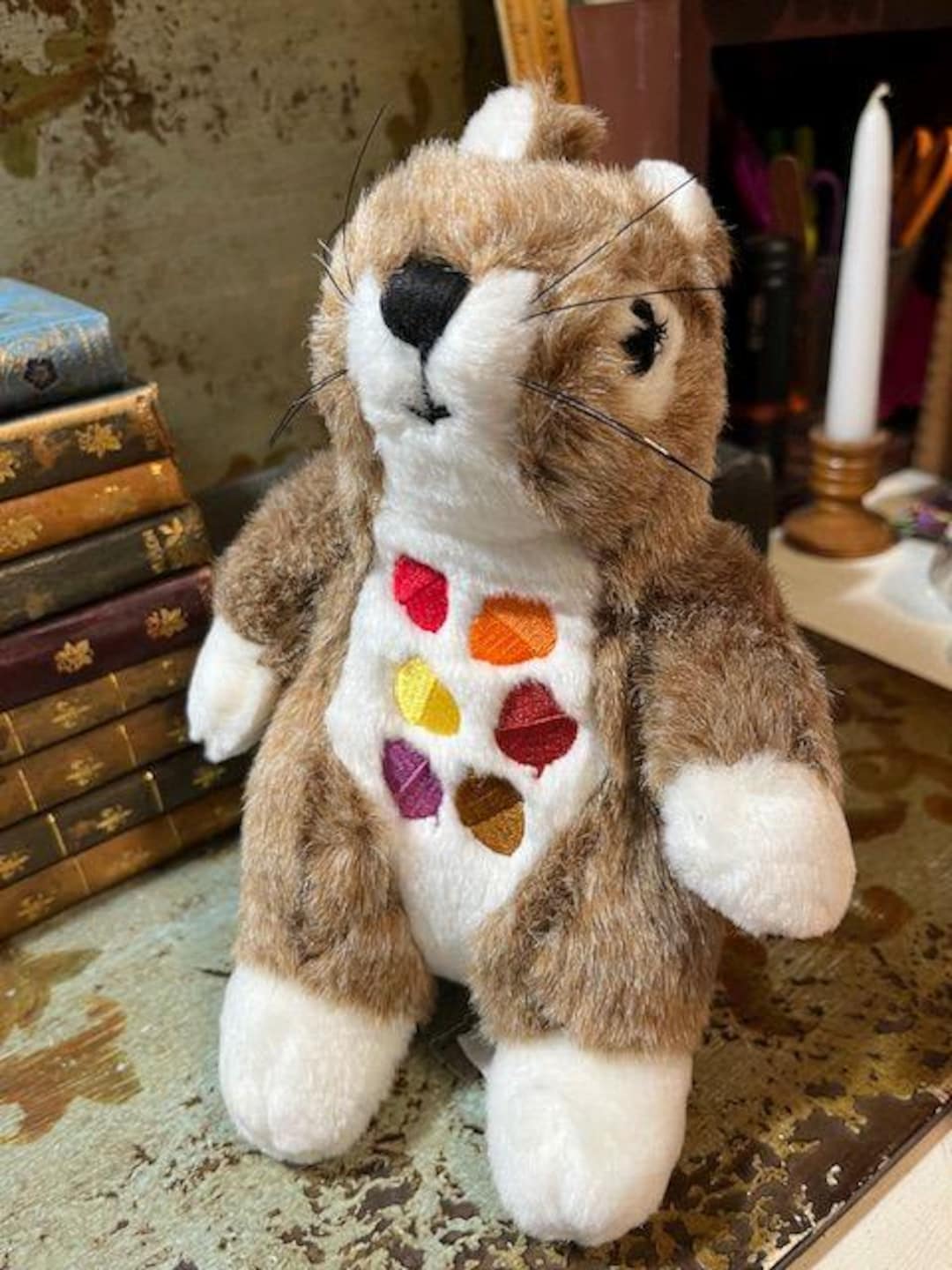 Cute Vintage Squirrel Fall Squirrels Plush Toy Embroidered Acorns