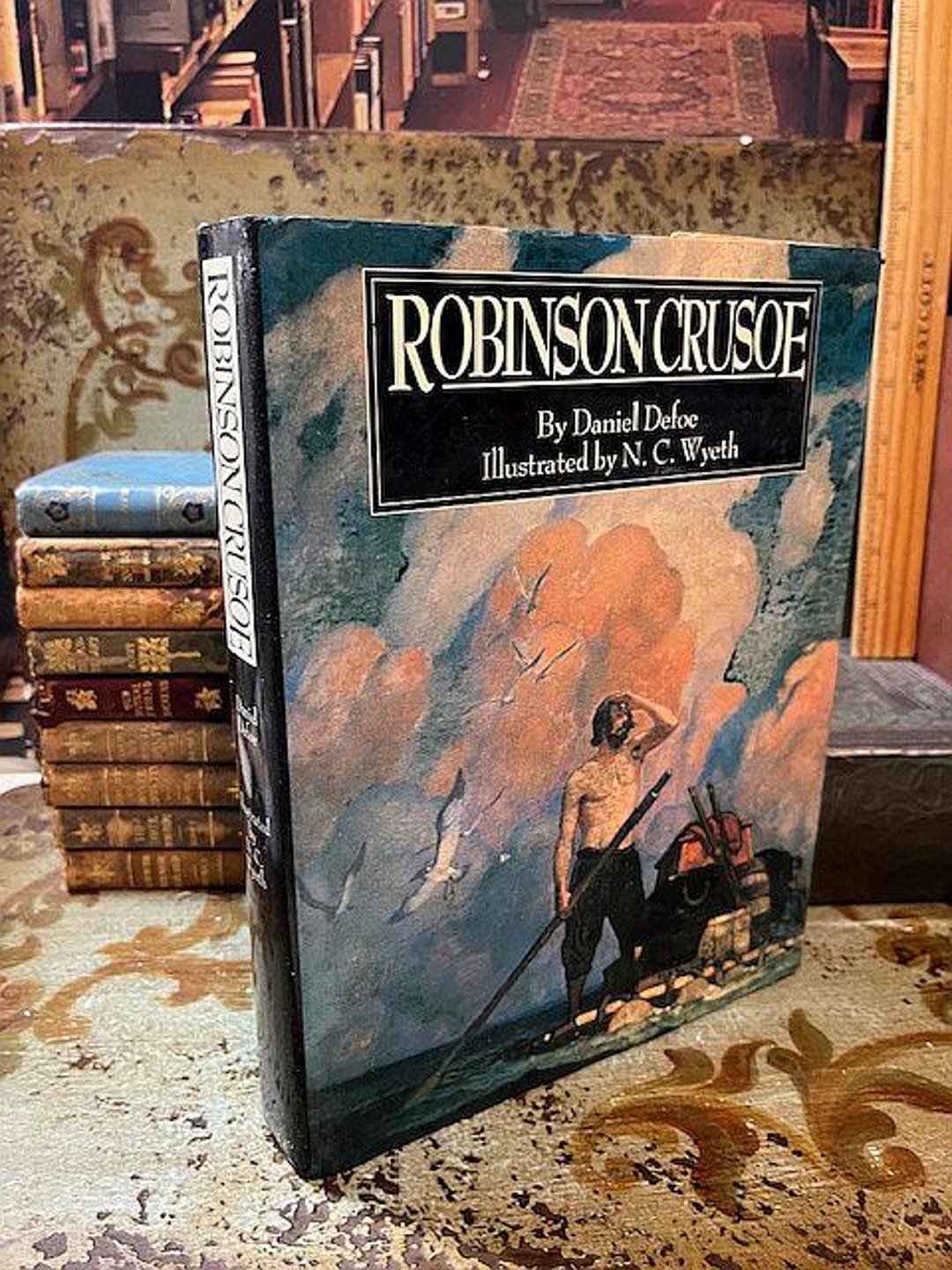 1990 Robinson Crusoe Illustrated by N. C. Wyeth Classic Daniel Defoe Hb ...