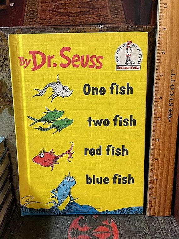 1988 Vintage Dr. Seuss One Fish Two Fish Red Fish Blue Fish