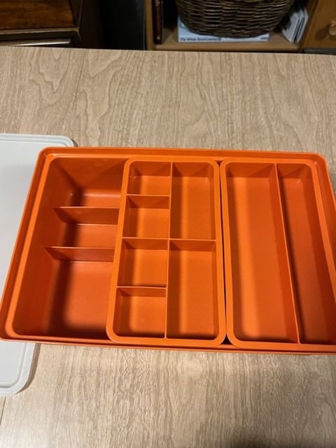 Vintage Divided Tupperware Container 5 Sections With Lid 