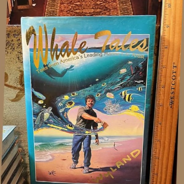 1995 Whale Tales Marine Life Artist Wyland Vintage  HB w/dj Book