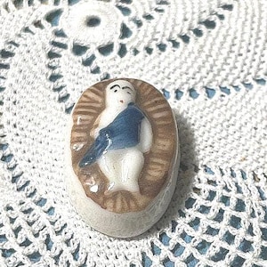 Rare French Baby JESUS Feve Tiny Figurine for King's Cake Vintage Nativity  Figurine Epiphany Antique