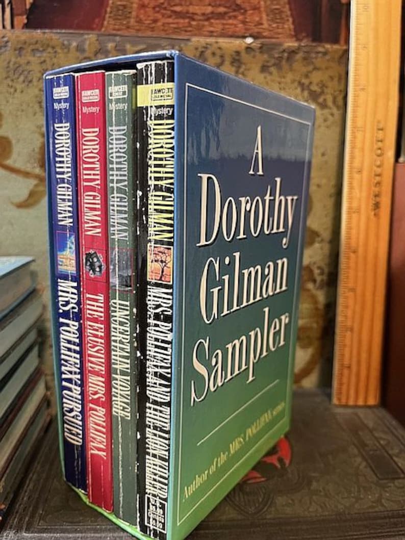 1997 A Dorothy Gilman Sampler 4 Books with Sleeve Mrs. Pollifax Lion Killer Pursued Uncertain Voyage Elusive PB Book image 1