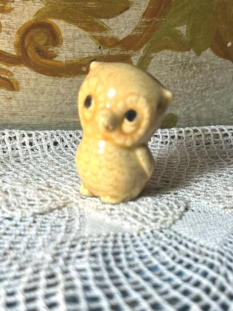 Cute Small OWL Ceramic Vintage Figurine Nature Decorating Decoration