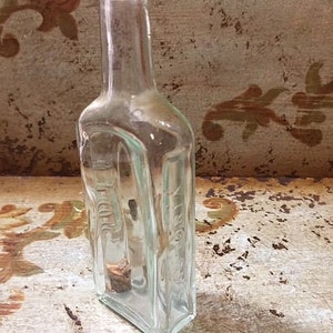 Vintage Castoria Fletchers Pale Aqua Glass Bottle