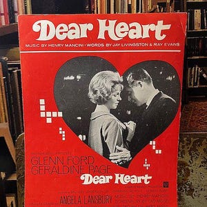 Vintage 1964 Dear Heart Valentines Day Sheet Music for Display or Crafting Crafts Romantic Romance