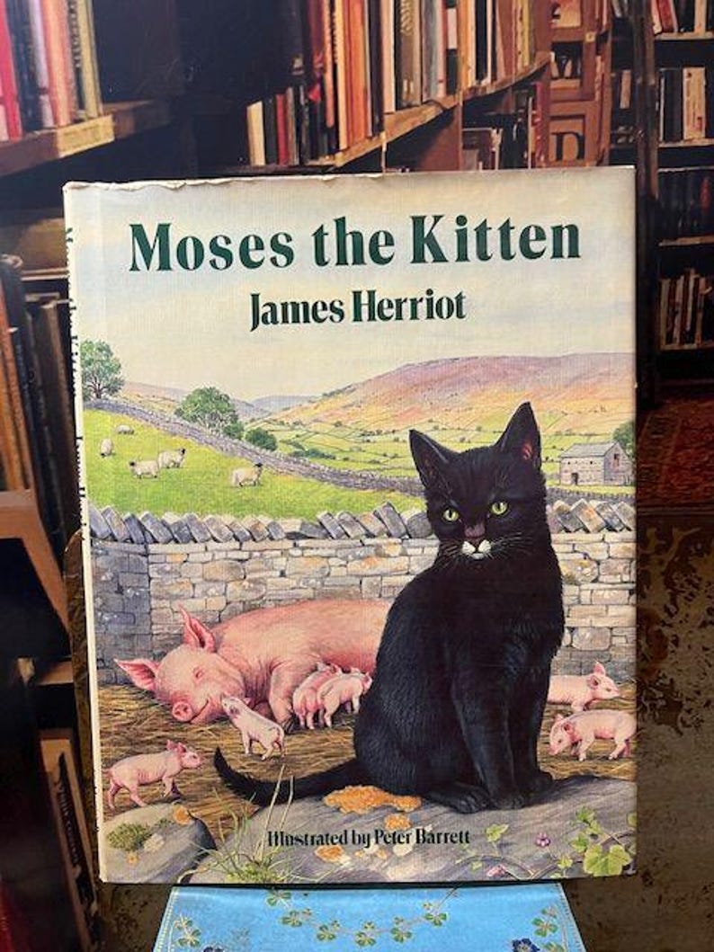 1984 Moses the Kitten by James Herriot Vintage Large Childrens HB With ...