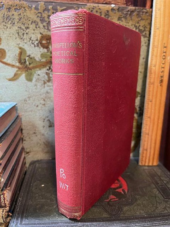 1901 Longfellow's Poetical Works Poems of Henry W. Longfellow with Biography Notes and Index Antique HB Book Thomas Crowell Publisher