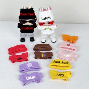 Hat with Shirt For 17 cm Doll, Custom Doll Shirt with Hat, Personalized Text, Logo, Photo Hats, Mini Doll Shirt and Hat