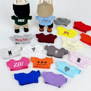 Kpop T-Shirt For Doll, Custom 10 cm 15 cm 20 cm Cotton Doll T-Shirt, Personalized Text, Logo, Photo Top, Kawaii Doll Shirt