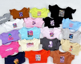 Kpop idol Group T-Shirt For Dolls, 10cm 15cm 20cm Doll T-Shirt, Kpop Girl Boys Bands Doll T-shirt, Doll Shirt for Kpop idol Fans
