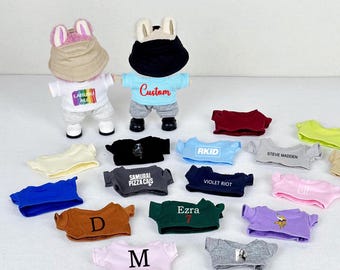 Custom T-Shirt For Dolls, 10/15/20cm Cotton Doll T-Shirt, Personalized Text, Logo, Photo Doll Top, 15cm Doll Shirt
