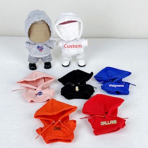 Custom Hoodie with Pockets For Doll, 10 CM 15 CM 20 CM Doll Pockets Hoodie, Personalized Doll Hoodie, Custom Text, Logo Doll Pullover Hoodies
