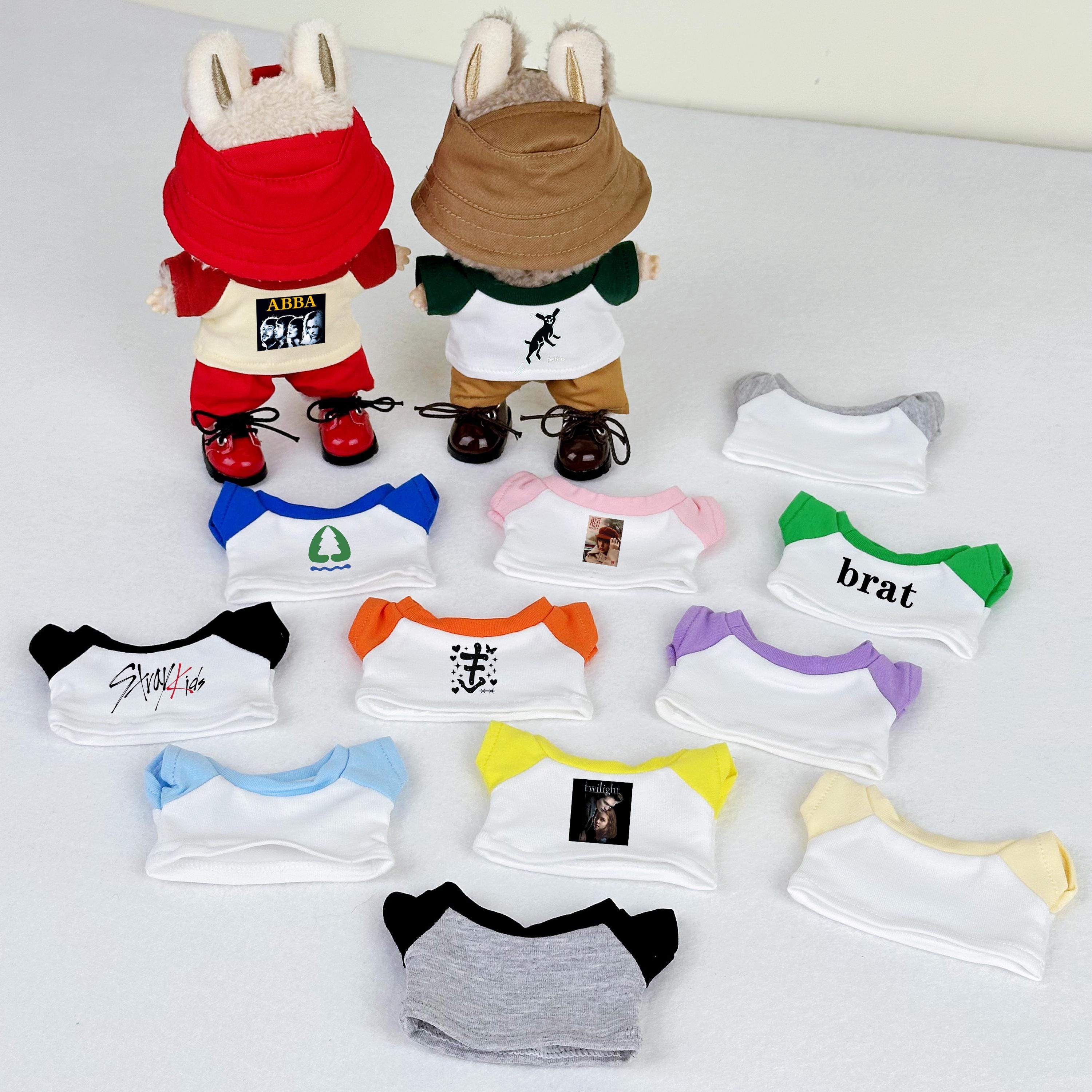 Custom Doll T-Shirt, 10/15/20cm Cotton Doll T-Shirt, Personalized Text, Logo, Photo T-shirt Top, Labubu Doll Shirt