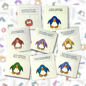 Pegatinas de pingüinos desquiciados, regalo para él, regalo para ella, regalo para ellos, cumpleaños, pegatinas para portátil, pegatinas para patineta, papelería divertida