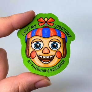 Adesivo "Ho ricevuto la lobotomia" di Balloon Boy, adesivo per laptop, adesivo per bottiglia d'acqua, adesivo per skateboard, carta da lettere divertente, regalo per gamer, FNAF