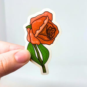 Pegatina de rosa llorando, regalo para ella, regalo para ellos, cumpleaños, pegatina para portátil, pegatina para diario, pegatina para botella de agua, pegatina emocional