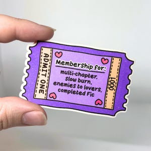 Adesivo per l'iscrizione a Fanfiction, regalo per lei, decorazione per diario, compleanno, adesivo per laptop, carta da lettere con meme divertenti, decalcomania di alta qualità, adesivo AO3