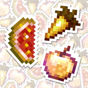 Pixel Art Game Golden Foods, Geschenk für Ihn, Geschenk für Sie, Geschenk für Sie, Laptop Aufkleber, Skateboard Aufkleber, gemütliches Spielen, Videospiele