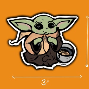 Baby YO-da Knitting Sticker Cute Sticker Knitting Sticker Gift for Star Wars Fan Knitting Jedi Sticker Water Bottle Sticker image 2