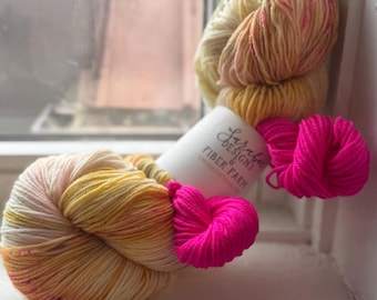 Bloom, fingering weight sock yarn set, small batch hand dyed