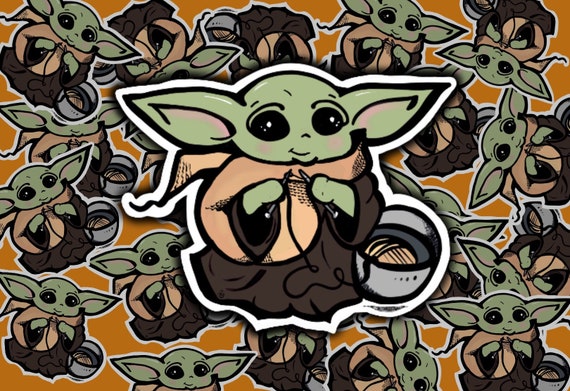 Baby YO-da Knitting Sticker-  Cute Sticker- Knitting Sticker- Gift for Star Wars Fan- Knitting Jedi Sticker- Water Bottle Sticker