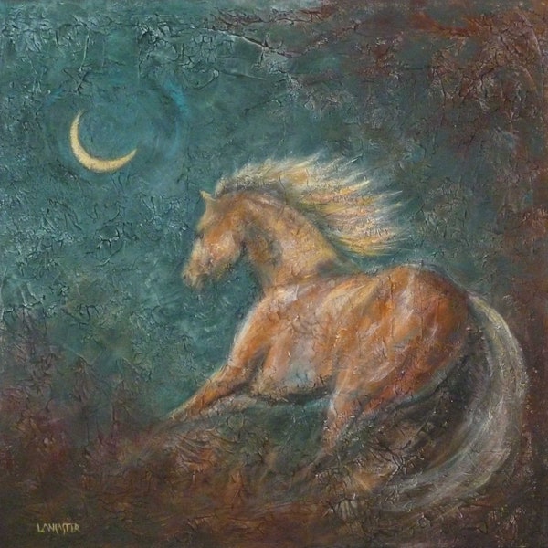Calypso Moon palomino horse art print