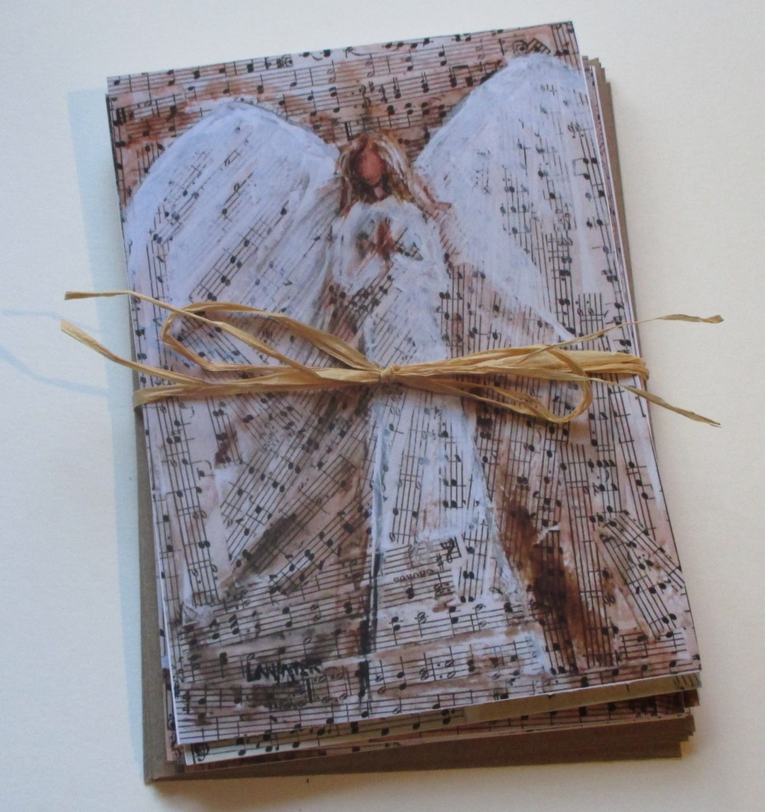 Angel Greeting Cards Hymnal Music Blank Notecard Pack of Five - Etsy