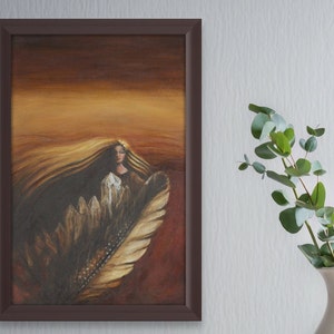 Crystal Feather original painting blonde woman shaman