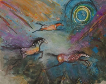 Singing in the Storm horse art print