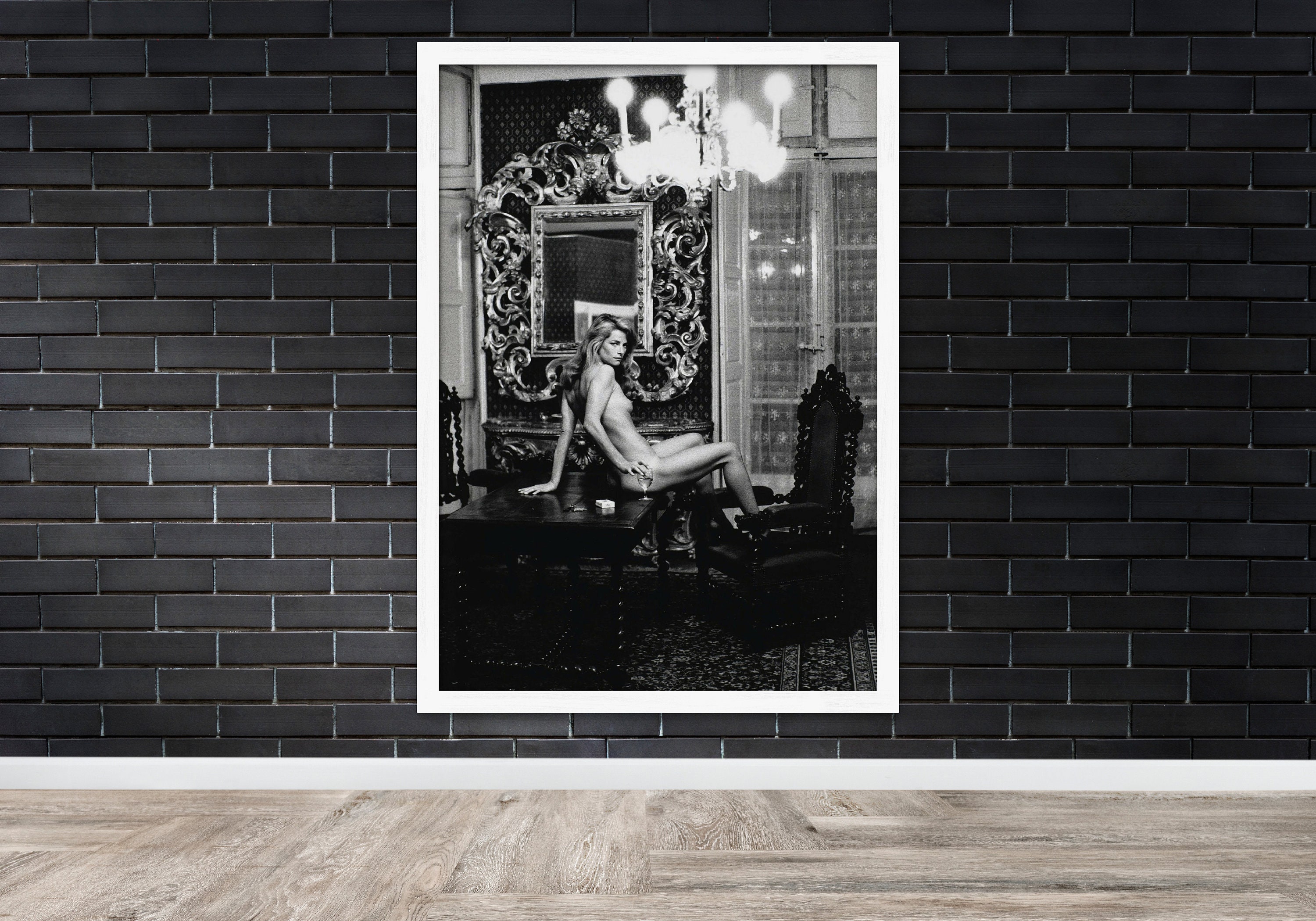 Charlotte Rampling by Helmut Newton Nude Charlotte Rampling Framed or Unframed Print