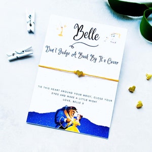 Bracelet à souhaits La Belle et la Bête, Bracelet à breloques Belle Princesse Disney, Cadeau La Belle et la Bête, fête de princesse Belle, Belle bijouterie