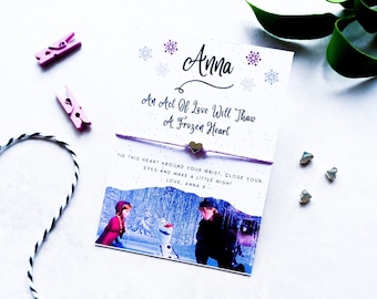 Pulsera de deseo de Anna congelada, pulsera de encanto de la princesa Anna de Disney, idea de regalo congelada, fiesta congelada, joyería congelada, regalo de Anna congelada