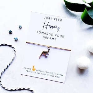 Pulseira divertida de canguru, pulseira com pingentes motivacionais, presente de canguru, joias de canguru, pulseira divertida de canguru, presente perfeito de positividade